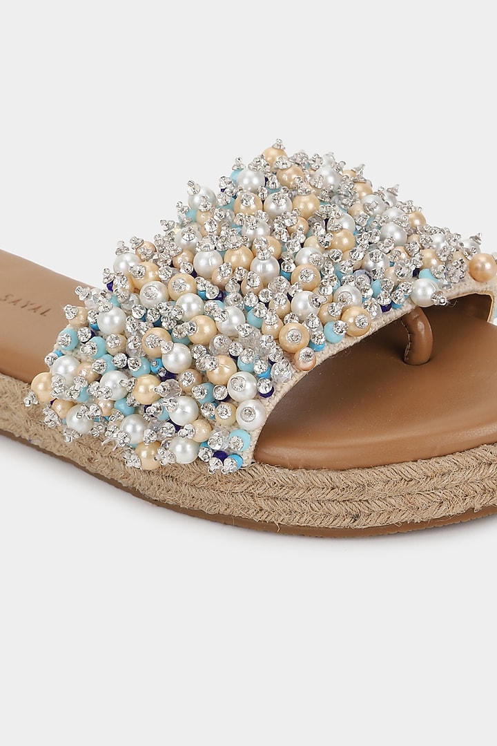 Multi-Colored Sequins Sliders by Aanchal Sayal at Pernia's Pop Up Shop