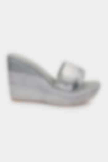 Silver Sequins Wedges by Aanchal Sayal