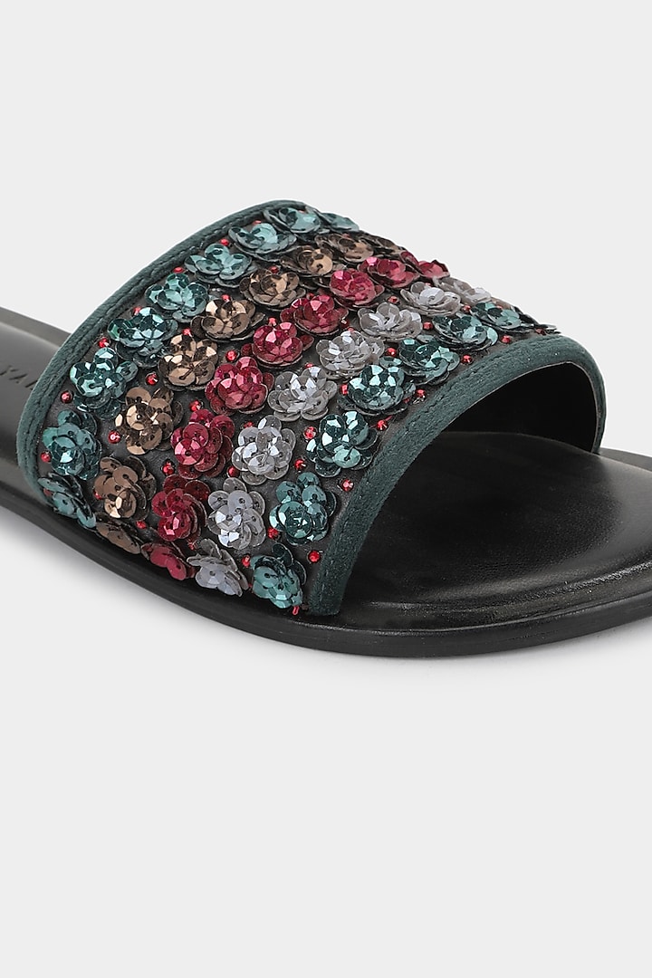 Multi-Coloured Embellished Sliders by Aanchal Sayal at Pernia's Pop Up Shop