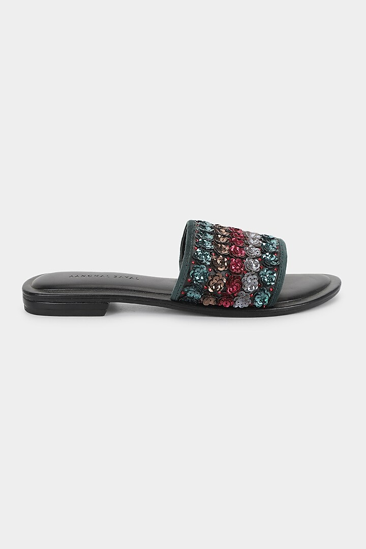 Multi-Coloured Embellished Sliders by Aanchal Sayal at Pernia's Pop Up Shop