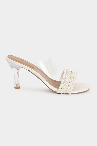 Ivory Embellished Heels by Aanchal Sayal