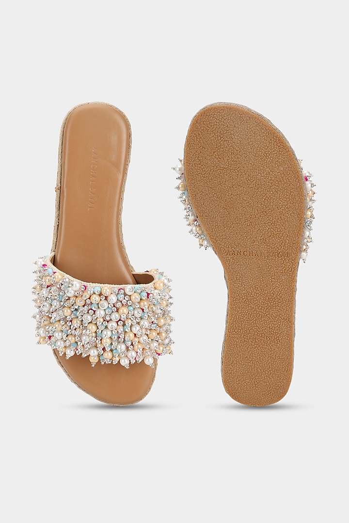 Multi-Colored Micro Pearl Sliders by Aanchal Sayal at Pernia's Pop Up Shop