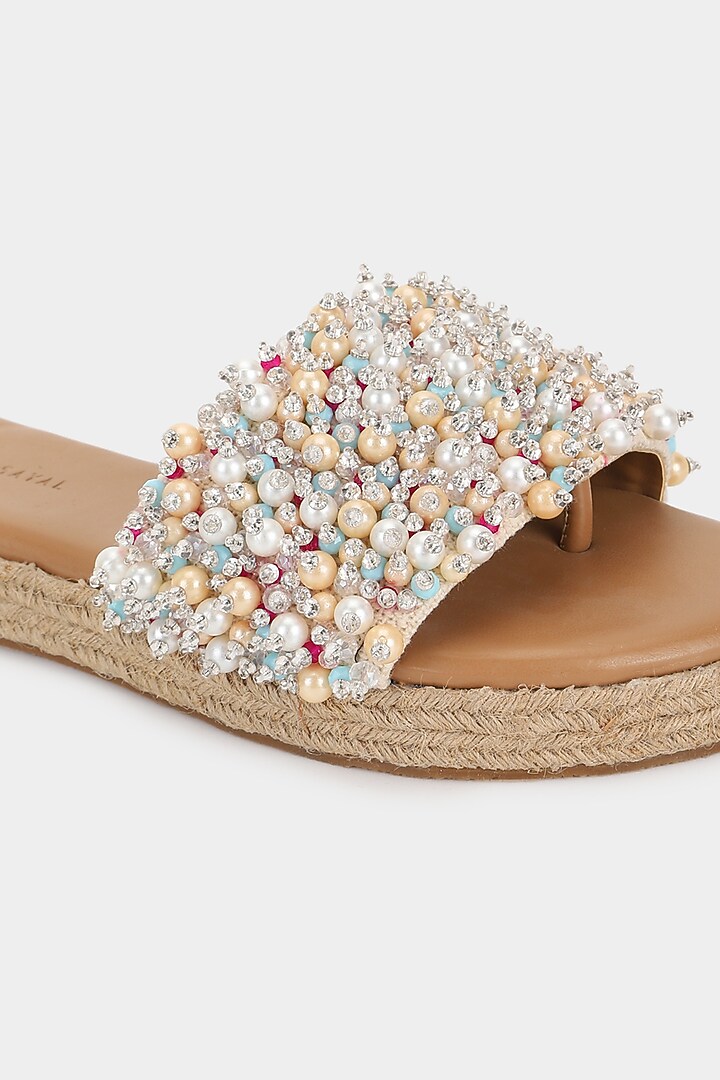 Multi-Colored Micro Pearl Sliders by Aanchal Sayal at Pernia's Pop Up Shop