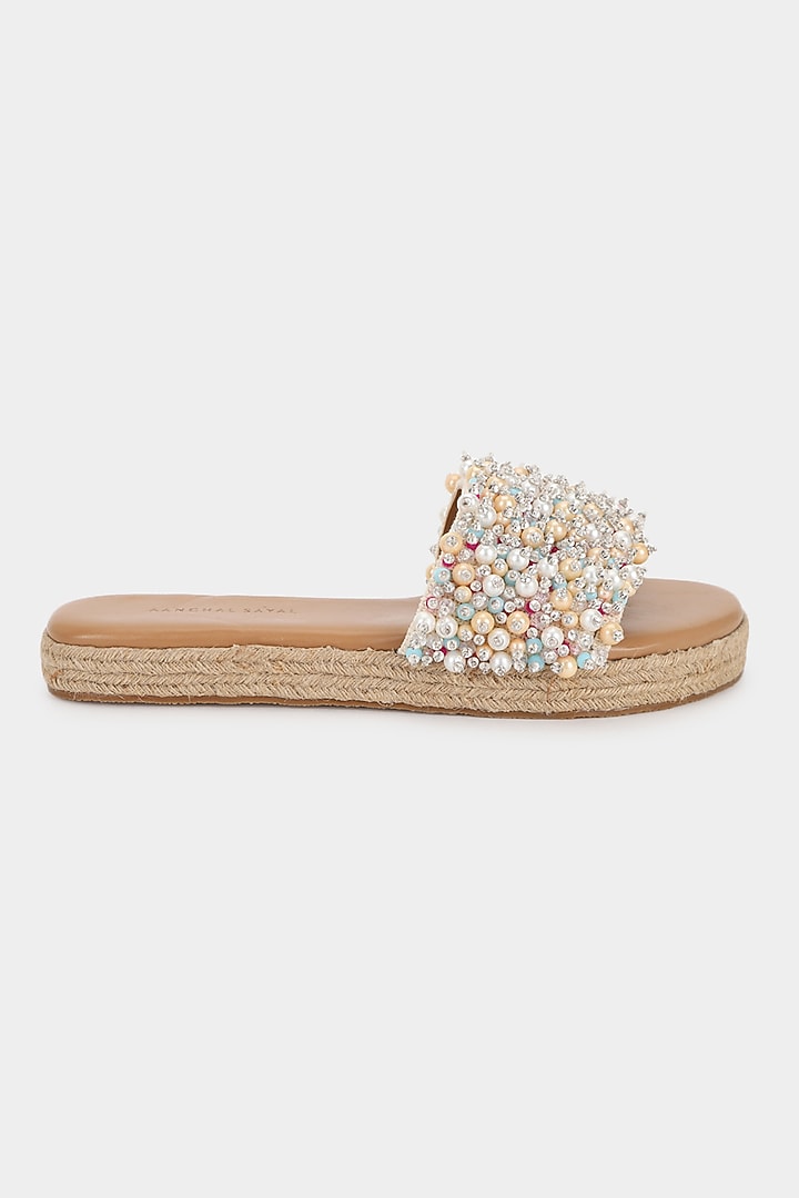 Multi-Colored Micro Pearl Sliders by Aanchal Sayal at Pernia's Pop Up Shop