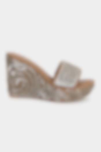 Silver Sequins Wedges by Aanchal Sayal