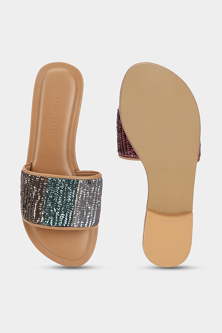 Multi-Colored Sliders With Sequins by Aanchal Sayal at Pernia's Pop Up Shop