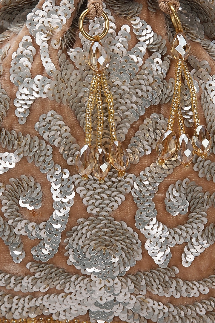 Bronze Embroidered Potli by Aanchal Sayal at Pernia's Pop Up Shop