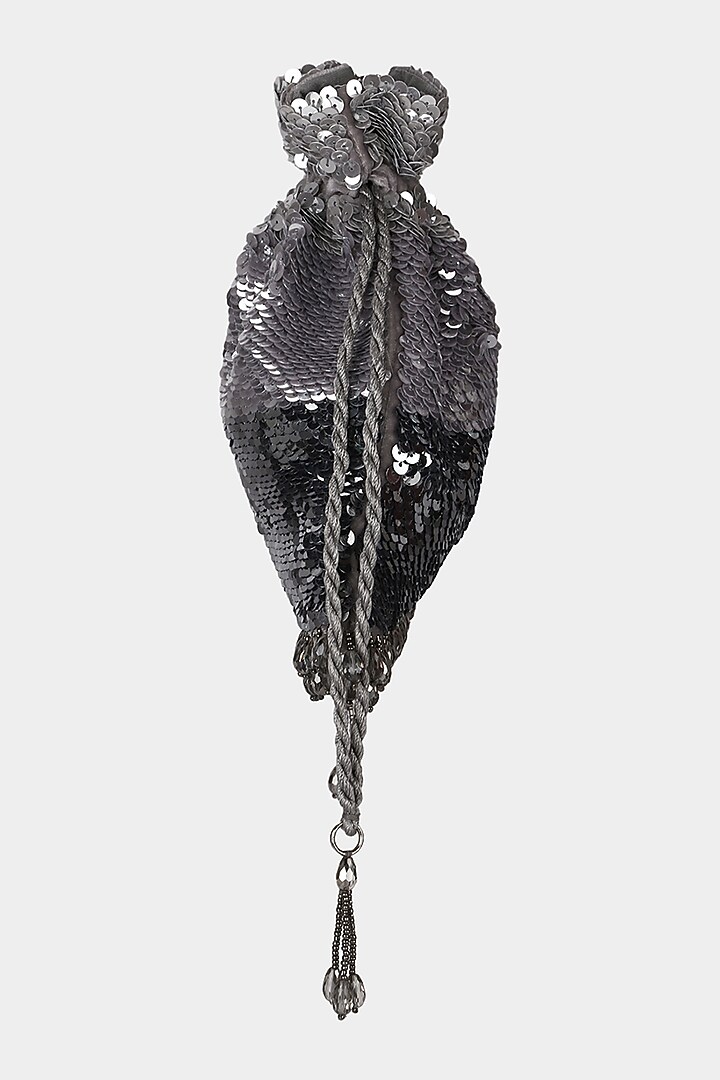 Silver Embroidered Handmade Potli by Aanchal Sayal at Pernia's Pop Up Shop