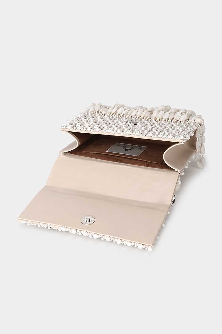 Ivory Embellished Mini Bag by Aanchal Sayal at Pernia's Pop Up Shop