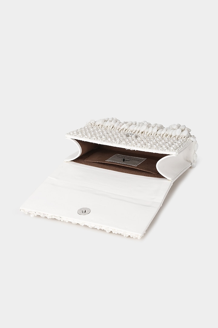 White Embellished Mini Bag by Aanchal Sayal at Pernia's Pop Up Shop