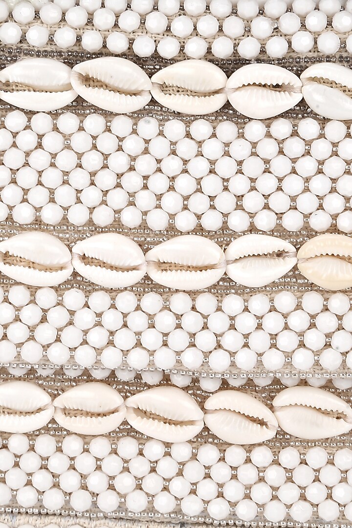 Ivory Seashell Embellished Mini Bag by Aanchal Sayal at Pernia's Pop Up Shop