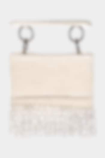 White Pearl Embellished Mini Bag by Aanchal Sayal