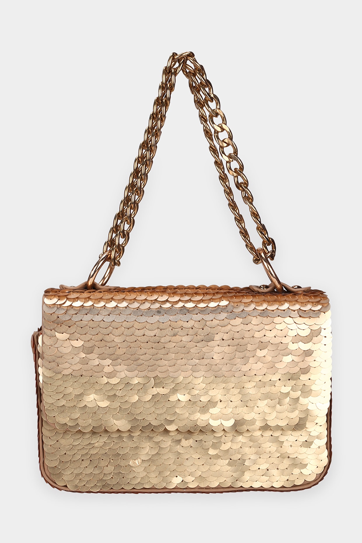 Cathy Couture Gold Shimmery Sequined Bag Purse 14