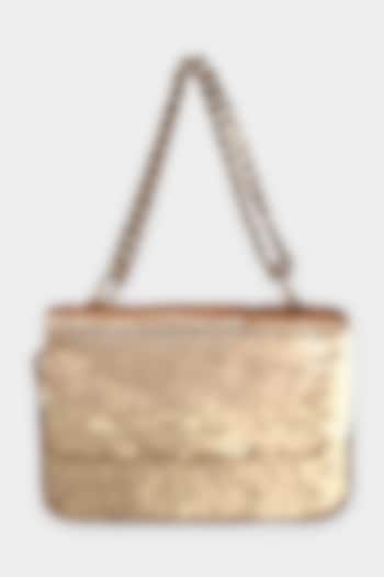 Gold Embellished Mini Bag by Aanchal Sayal