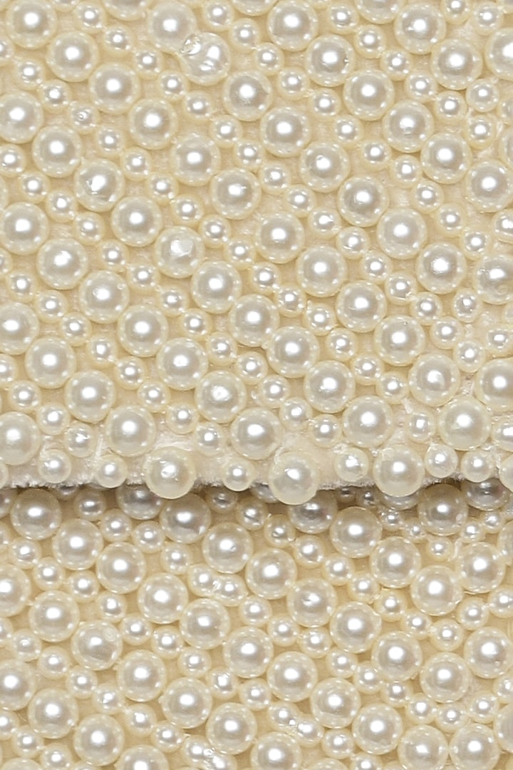 Ivory Pearl Embellished Mini Bag by Aanchal Sayal at Pernia's Pop Up Shop