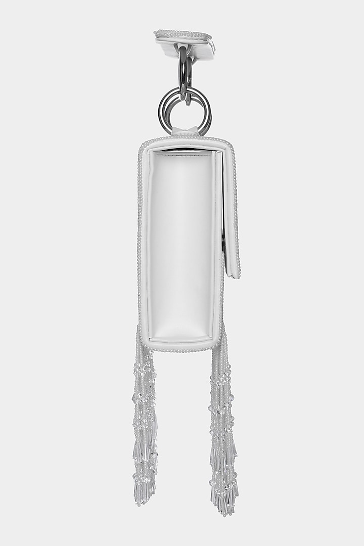 Silver Crystal Embellished Mini Bag by Aanchal Sayal at Pernia's Pop Up Shop