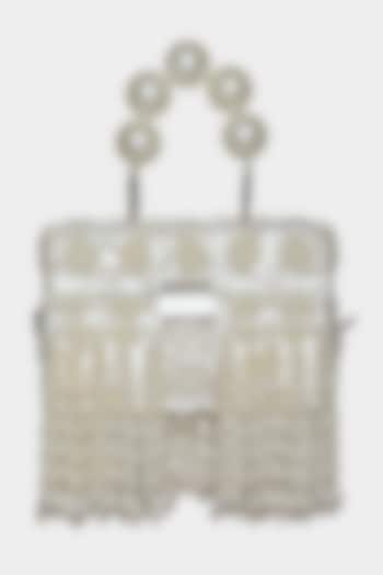 Ivory Embellished Mini Box Bag by Aanchal Sayal