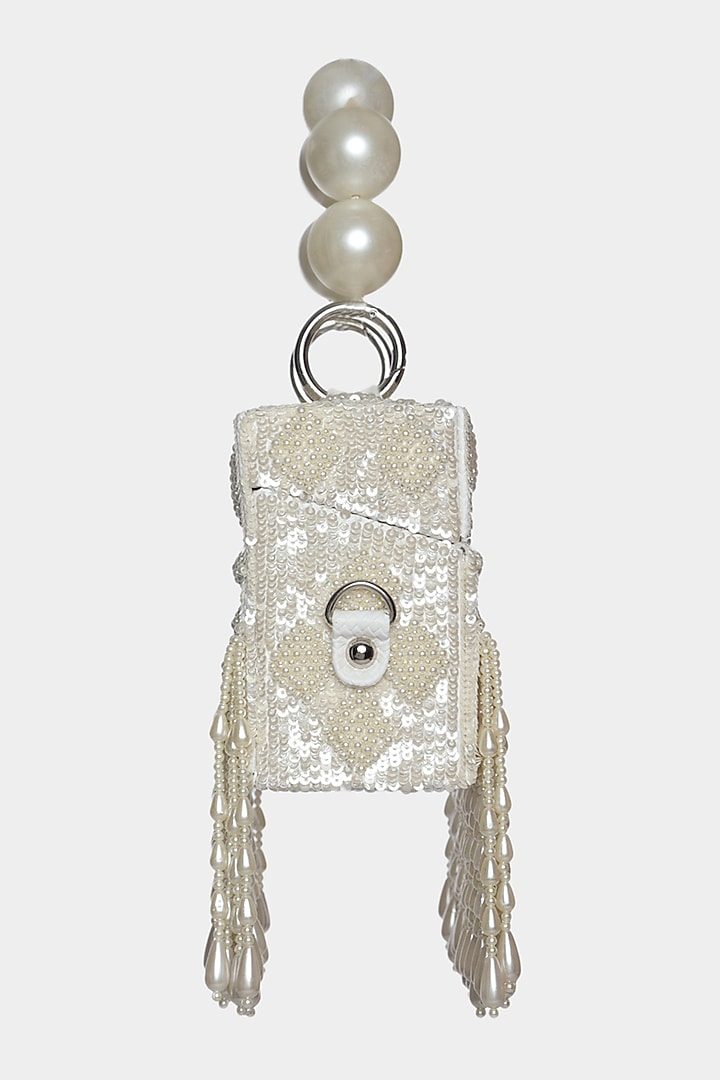 Ivory Embellished Mini Box Bag by Aanchal Sayal at Pernia's Pop Up Shop