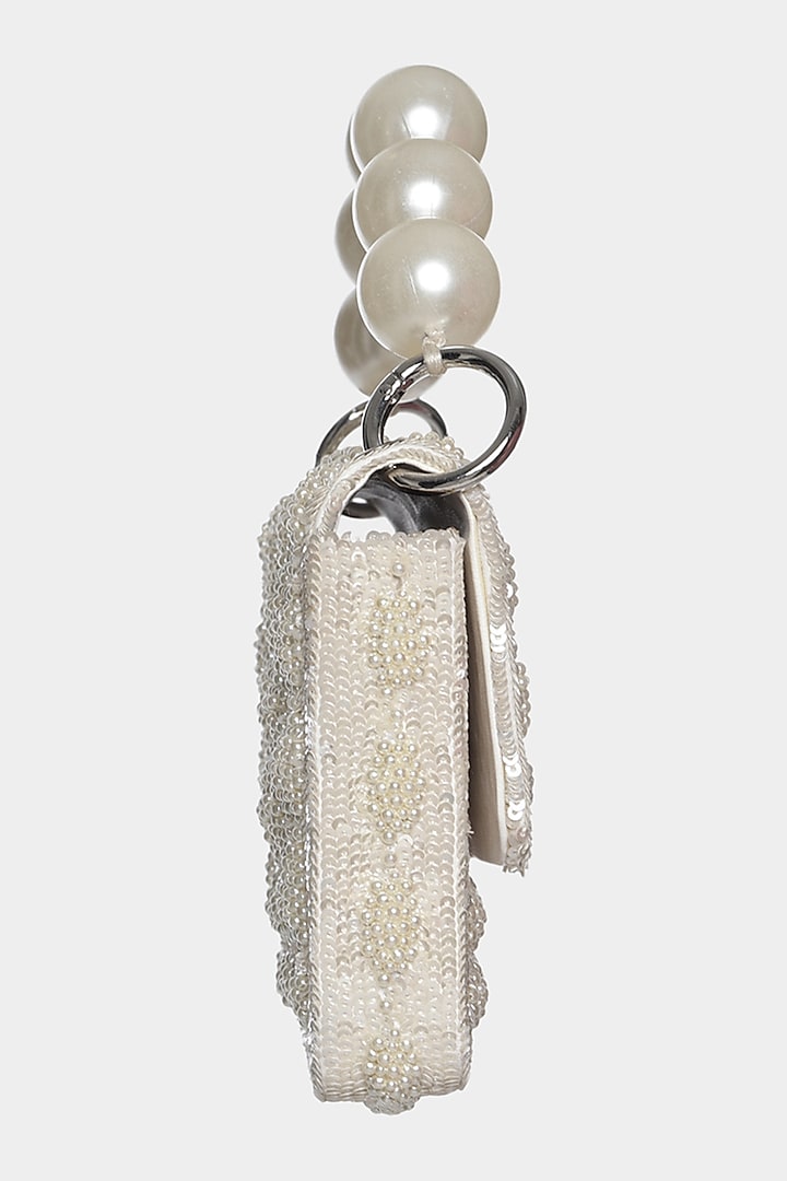 Ivory Embellished Mini Bag by Aanchal Sayal at Pernia's Pop Up Shop