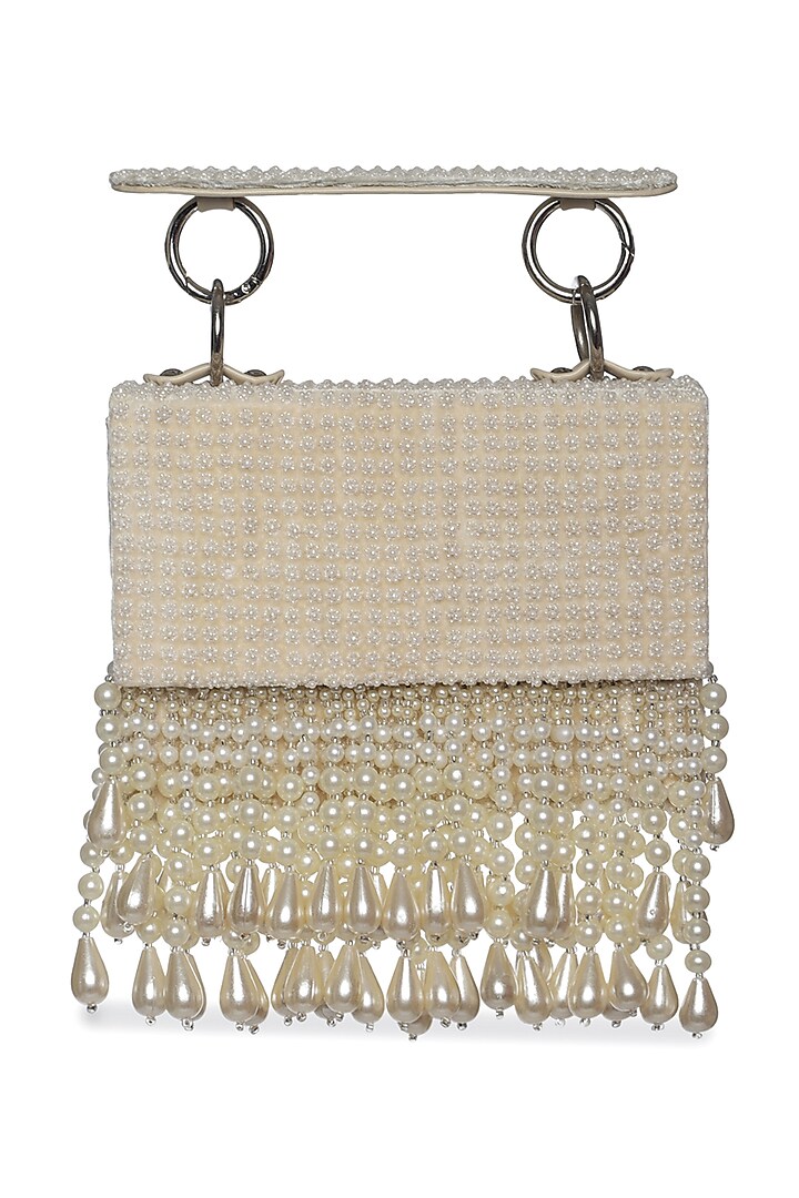 Ivory Faux Leather Mini Bag by Aanchal Sayal