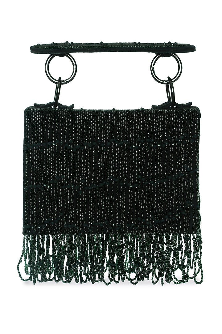 Bottle Green  Faux Leather Mini Bag by Aanchal Sayal at Pernia's Pop Up Shop