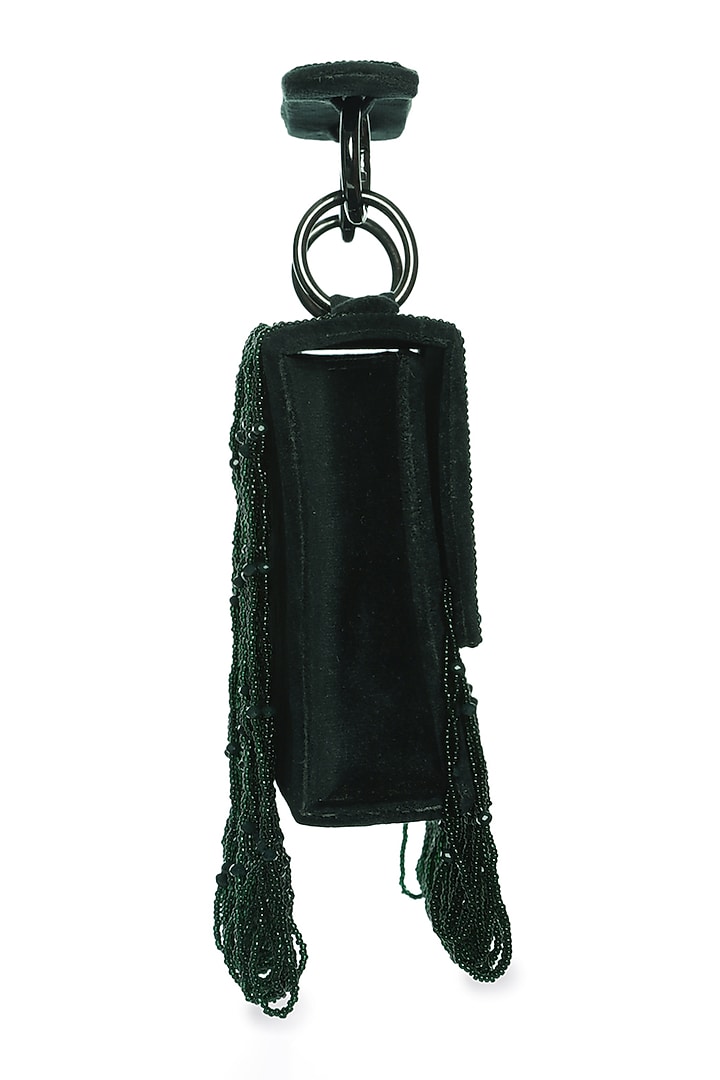 Bottle Green  Faux Leather Mini Bag by Aanchal Sayal at Pernia's Pop Up Shop