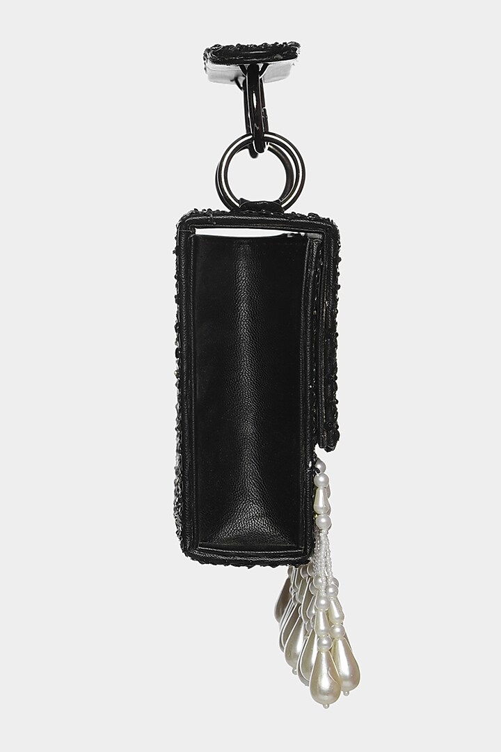 Black Embellished Mini Bag by Aanchal Sayal at Pernia's Pop Up Shop