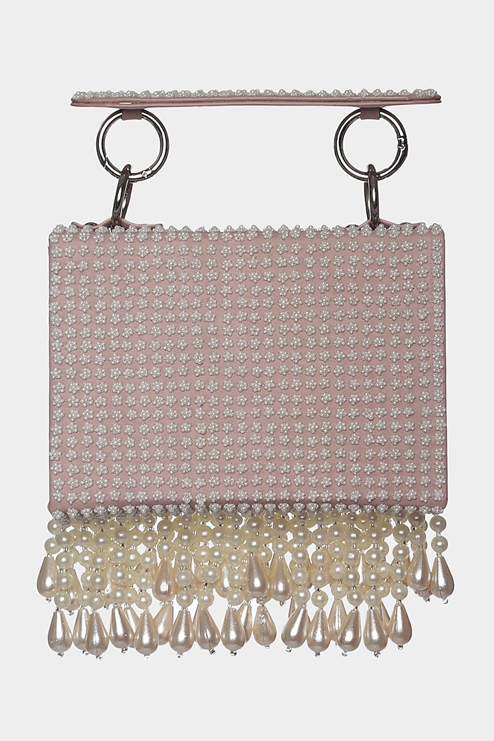 Blush Pink Embellished Mini Bag by Aanchal Sayal at Pernia's Pop Up Shop