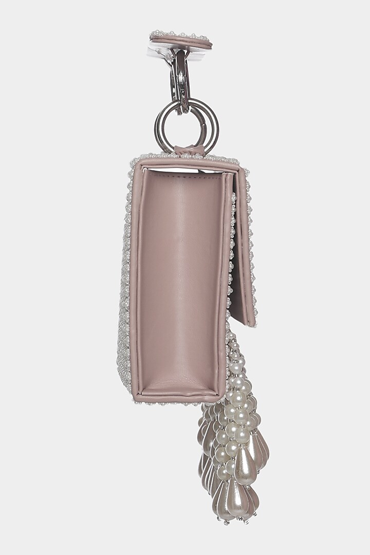 Blush Pink Embellished Mini Bag by Aanchal Sayal at Pernia's Pop Up Shop