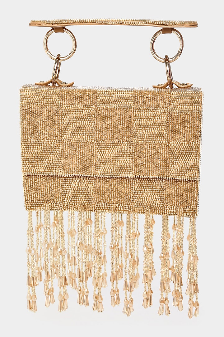 Beige Embroidered Mini Bag by Aanchal Sayal