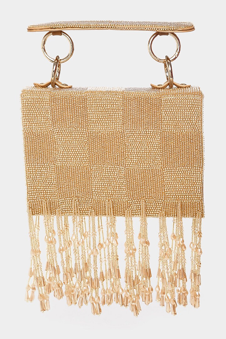 Beige Embroidered Mini Bag by Aanchal Sayal at Pernia's Pop Up Shop