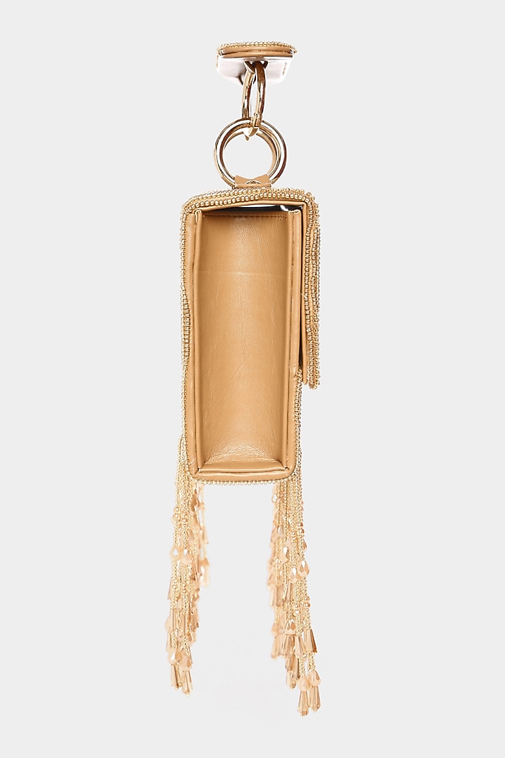 Beige Embroidered Mini Bag by Aanchal Sayal at Pernia's Pop Up Shop
