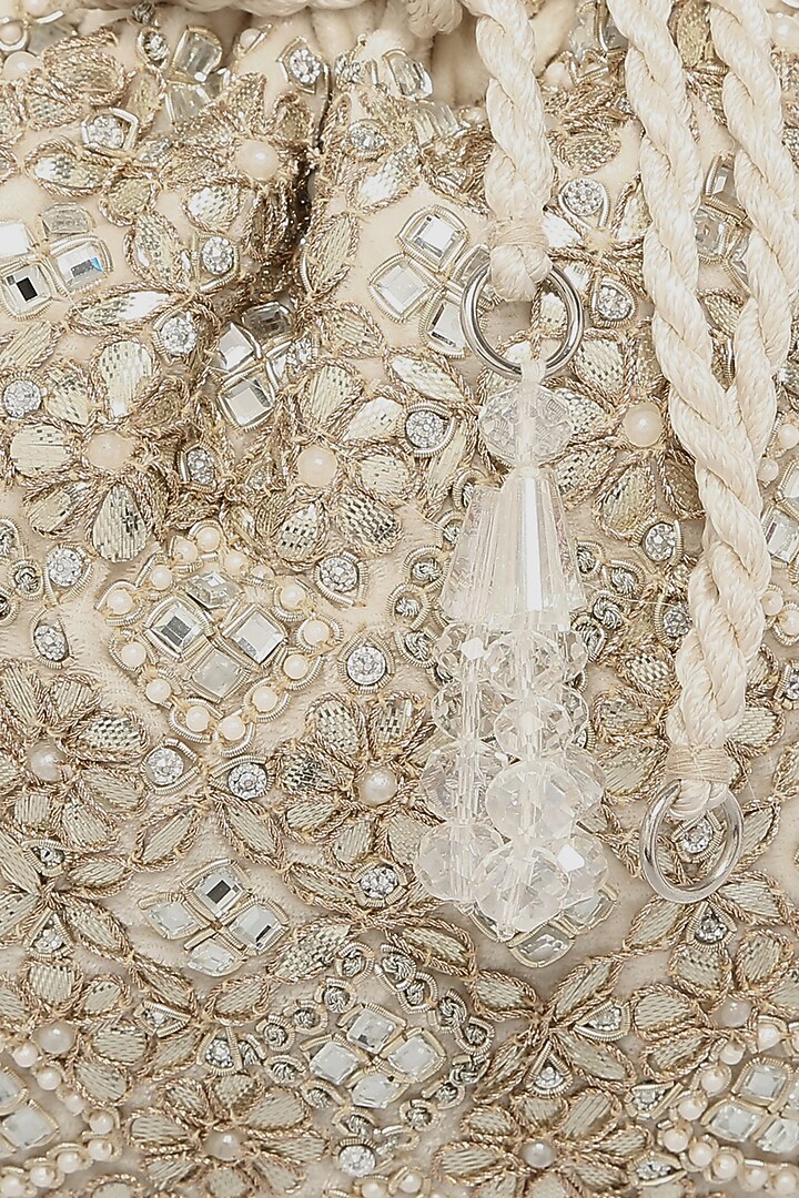 Ivory Potli With Sequins Work by Aanchal Sayal at Pernia's Pop Up Shop