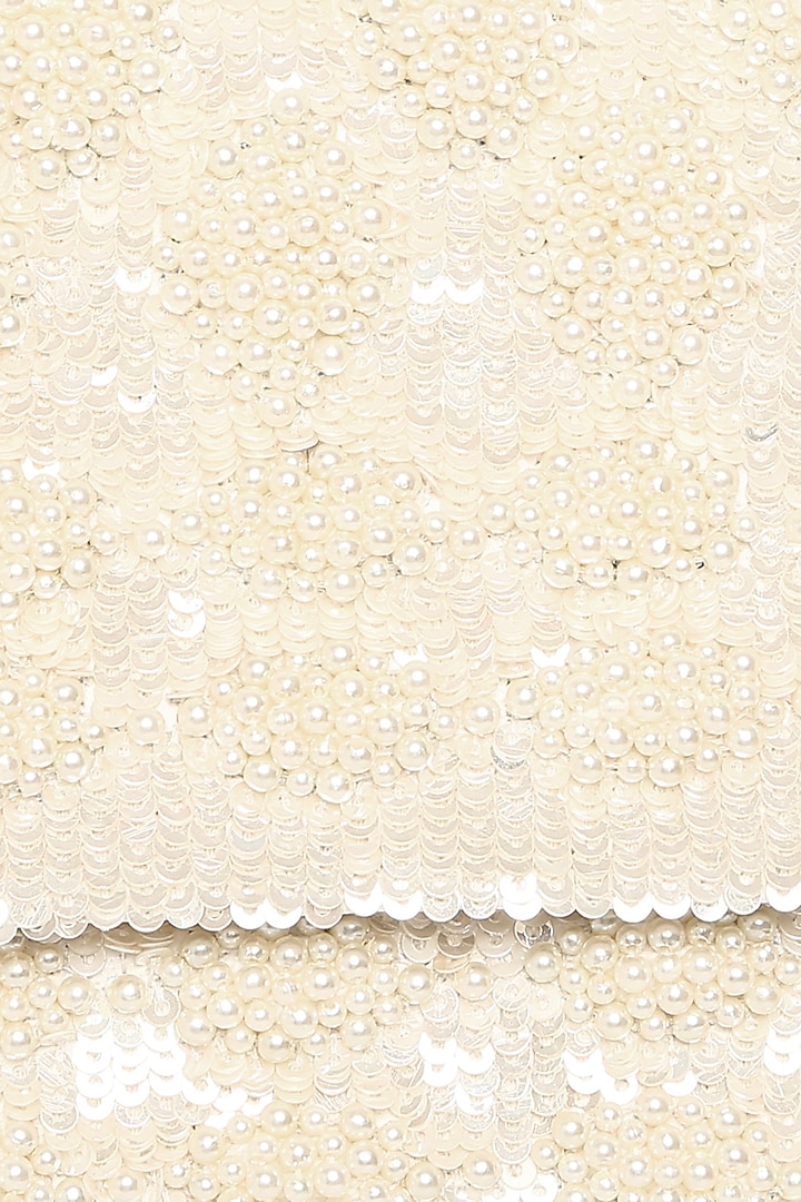 Ivory Sequins Embellished Mini Bag by Aanchal Sayal at Pernia's Pop Up Shop