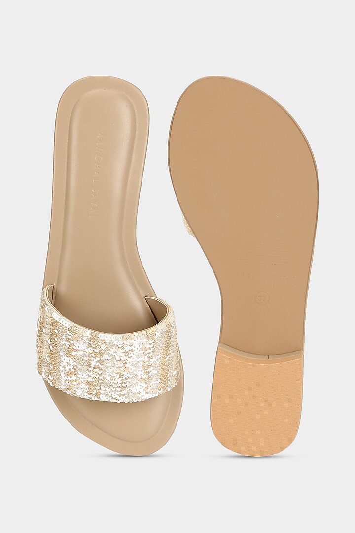 Ivory Handcrafted Slippers by Aanchal Sayal at Pernia's Pop Up Shop