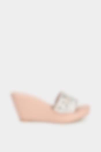 Rose Pink Faux Leather Wedges by Aanchal Sayal
