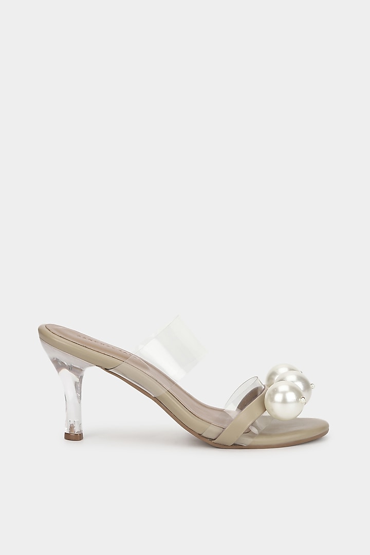 Ivory Pearl Embellished Heels by Aanchal Sayal