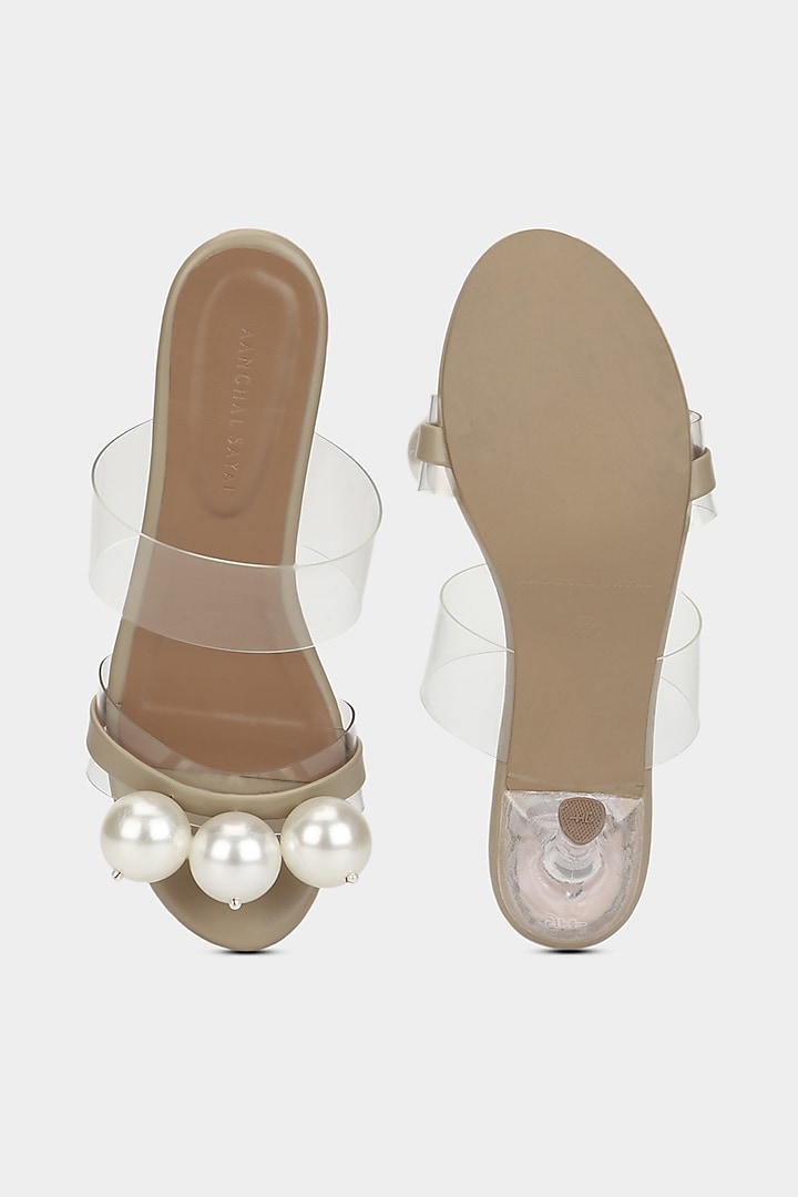 Ivory Pearl Embellished Heels by Aanchal Sayal at Pernia's Pop Up Shop