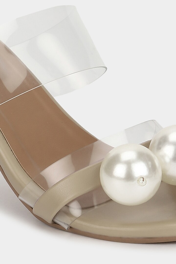 Ivory Pearl Embellished Heels by Aanchal Sayal at Pernia's Pop Up Shop