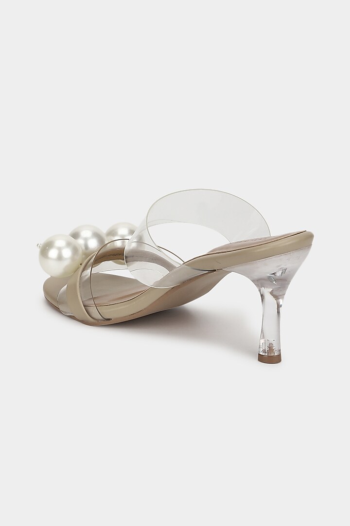 Ivory Pearl Embellished Heels by Aanchal Sayal at Pernia's Pop Up Shop