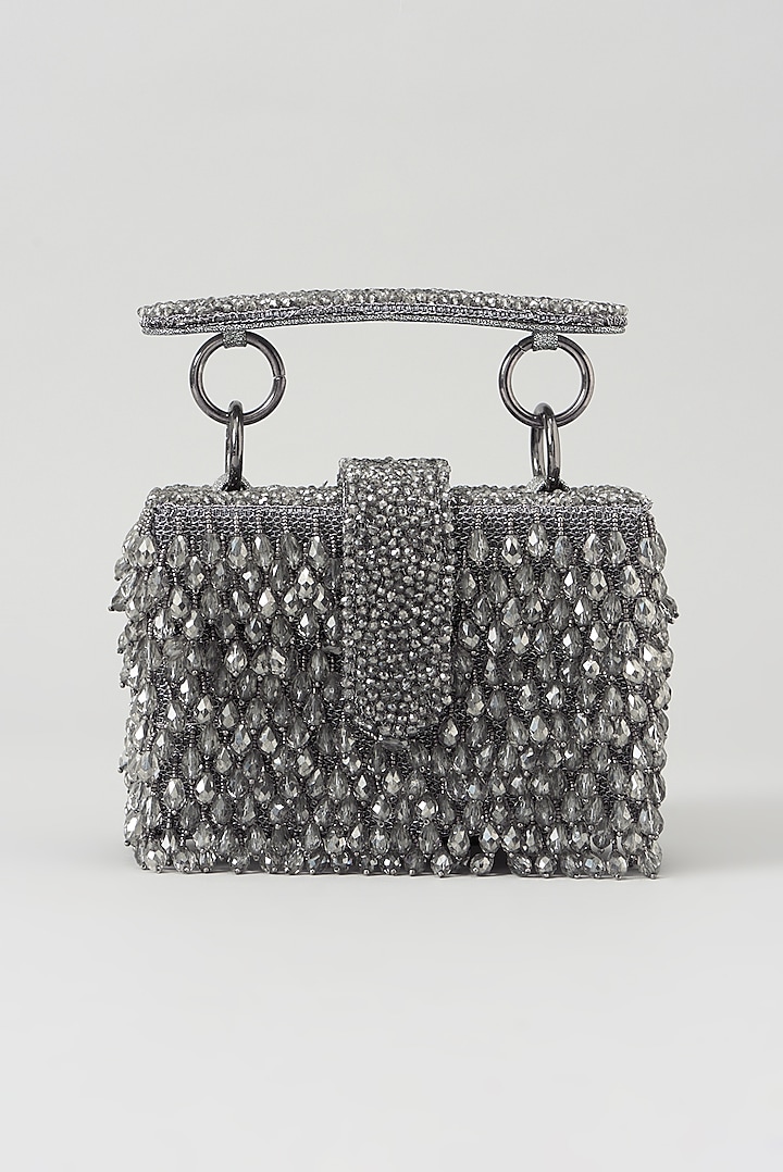 Grey Embroidered Hand Bag by Aanchal Sayal