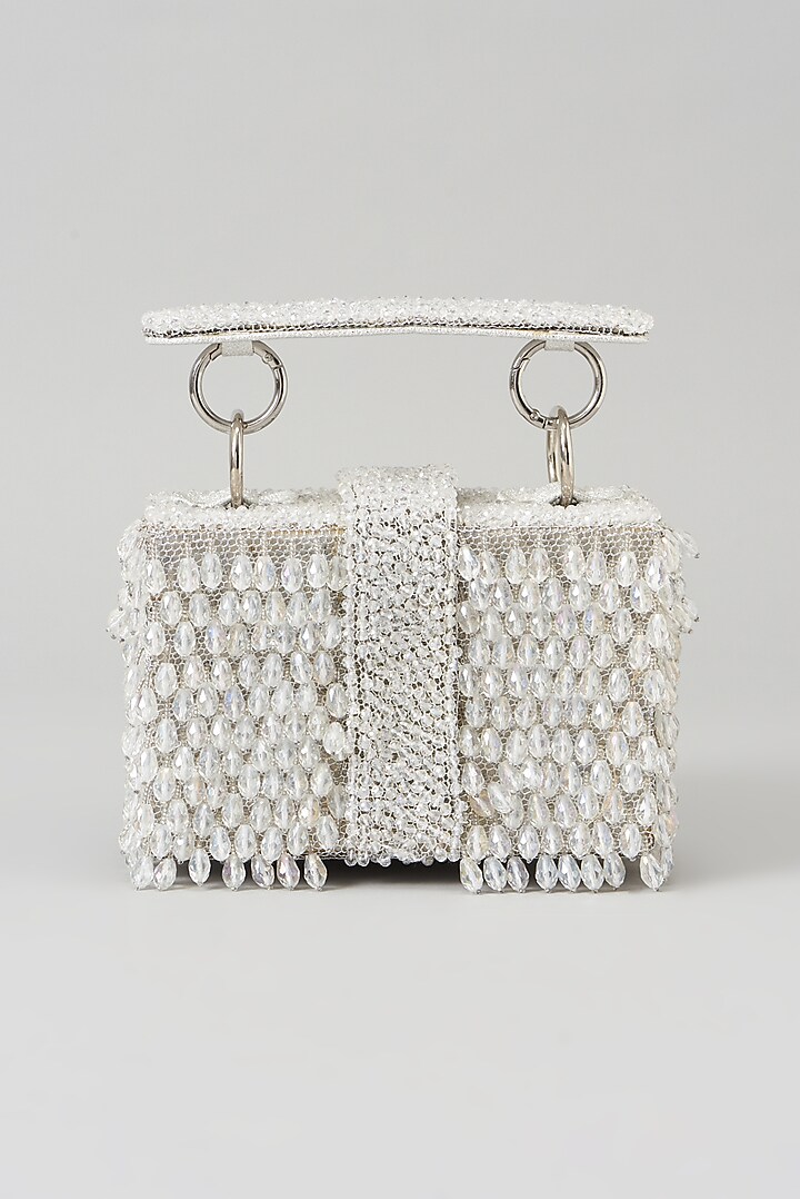 Silver Embroidered Hand Bag by Aanchal Sayal at Pernia's Pop Up Shop