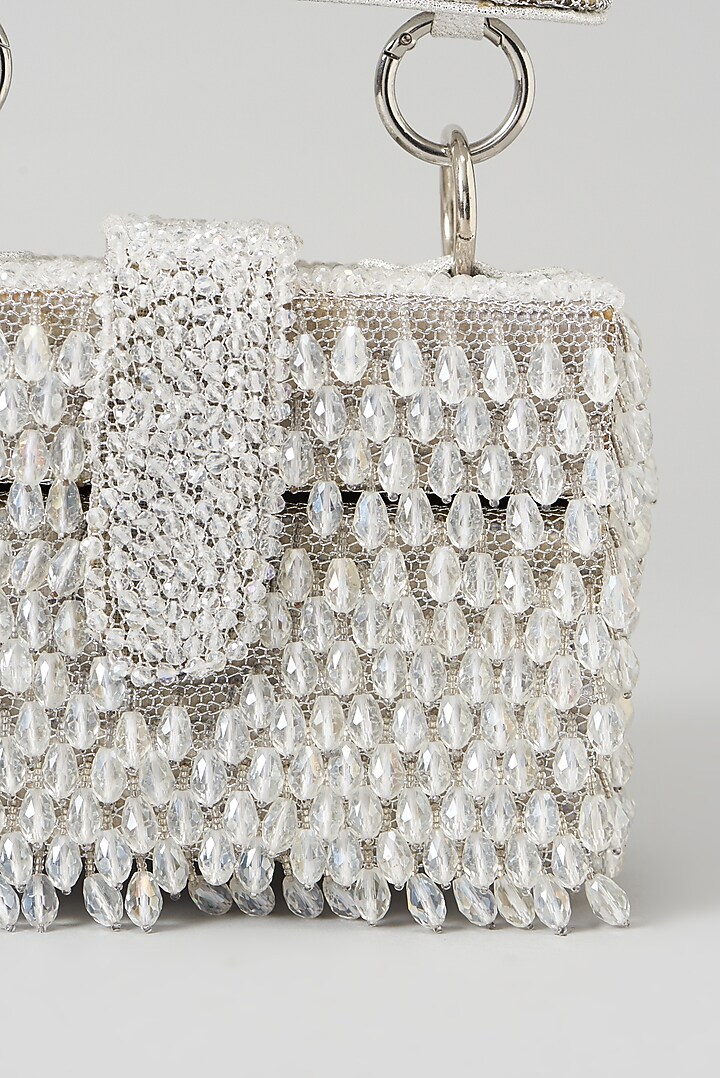 Silver Embroidered Hand Bag by Aanchal Sayal at Pernia's Pop Up Shop