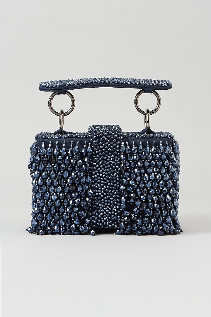 Black Embroidered Hand Bag by Aanchal Sayal at Pernia's Pop Up Shop
