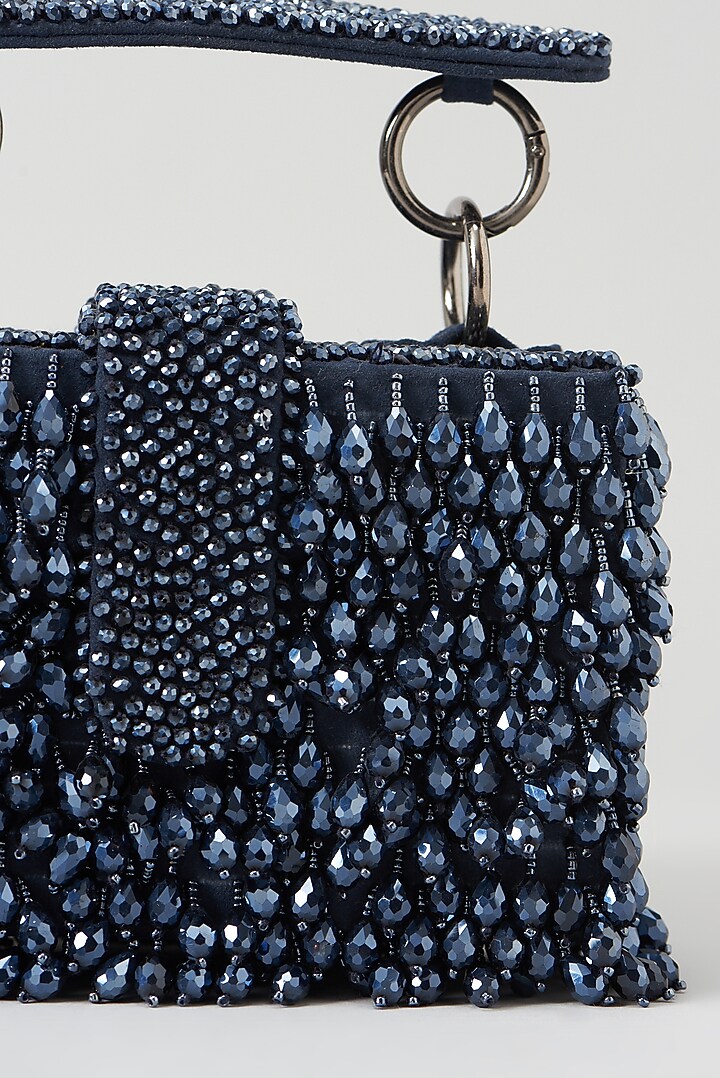 Black Embroidered Hand Bag by Aanchal Sayal at Pernia's Pop Up Shop