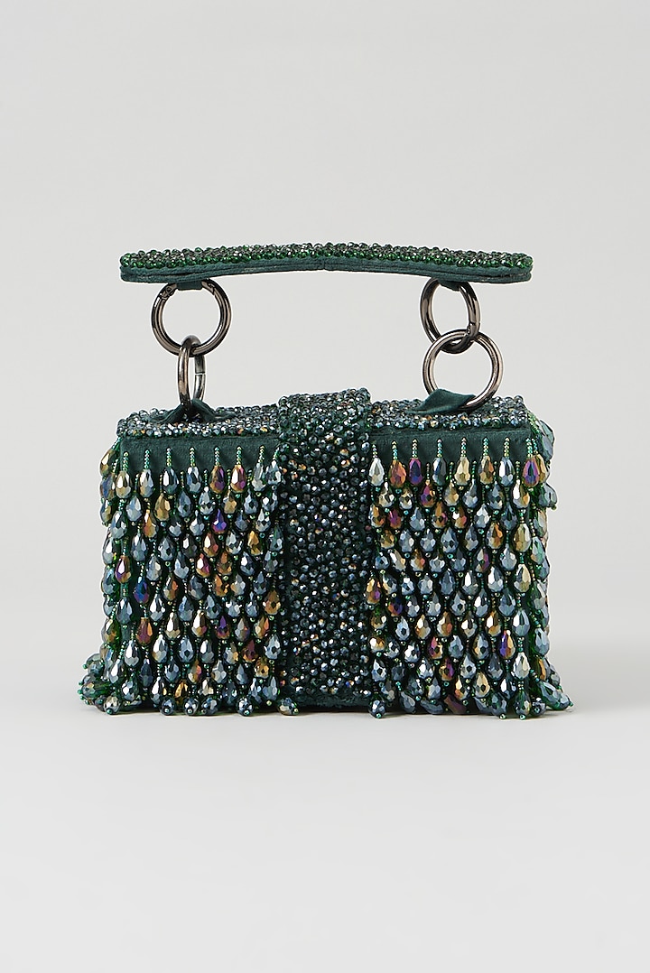 Green Embroidered Hand Bag by Aanchal Sayal