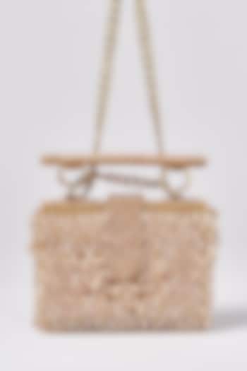 Beige Embroidered Hand Bag by Aanchal Sayal