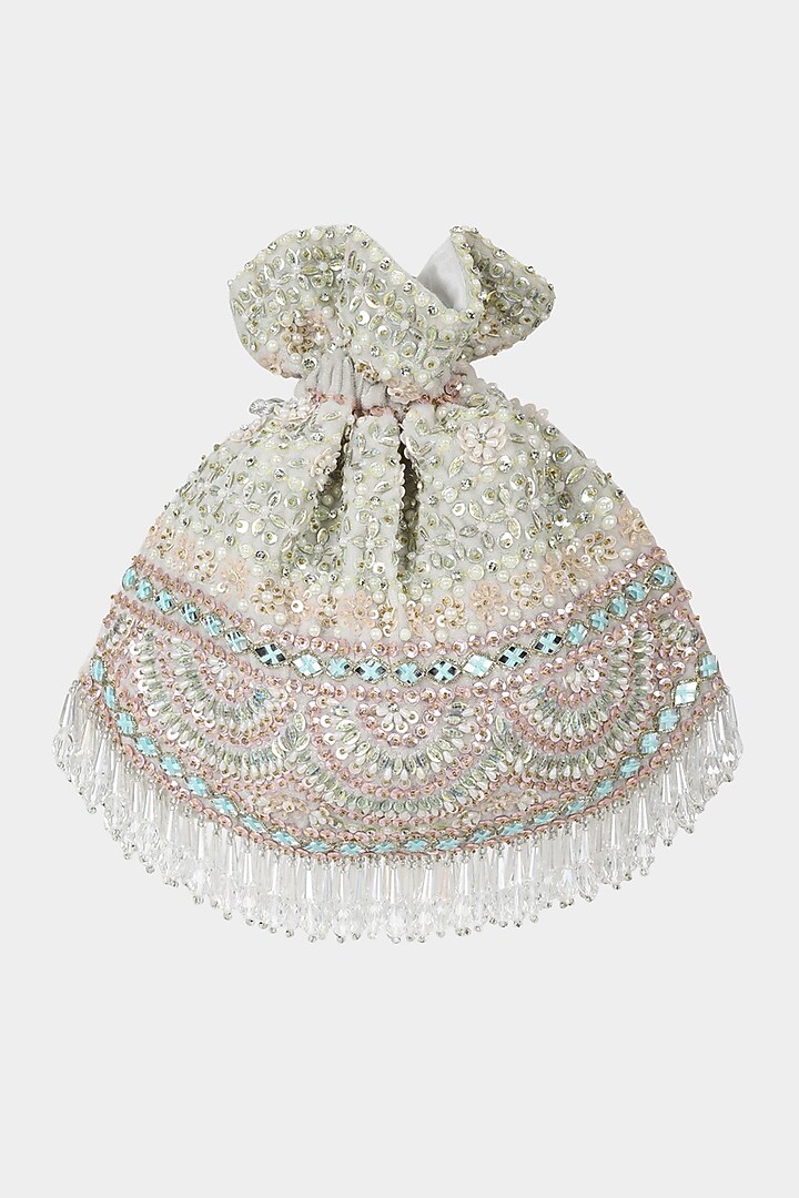 Mint Velvet Sequins Embroidered Potli by Aanchal Sayal at Pernia's Pop Up Shop