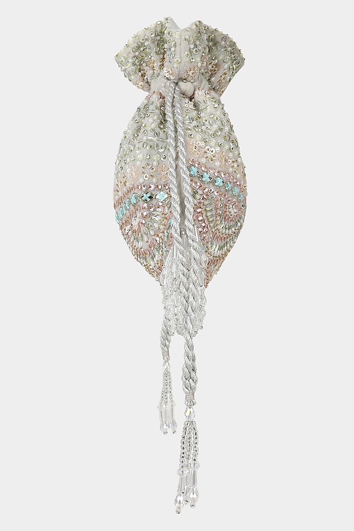 Mint Velvet Sequins Embroidered Potli by Aanchal Sayal at Pernia's Pop Up Shop