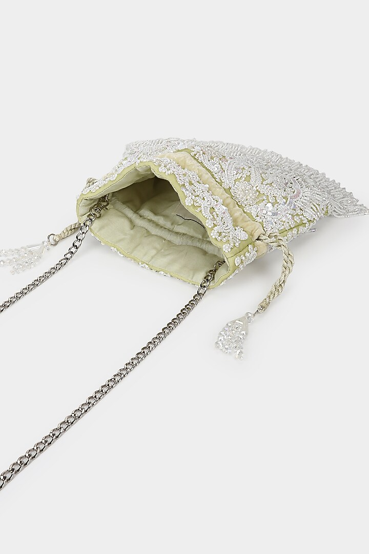 Mint Velvet Sequins Embroidered Potli by Aanchal Sayal at Pernia's Pop Up Shop